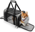 Pet Carrier for Small Dogs Cats, Up to 15Lbs, Airline Approved Collapsible Travel Puppy Carrier, 17x11x11 Inches, Grey