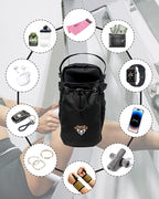 Magnetic Gym Bag for Men Women Magnetic Gym Water Bottle Bag with Phone Pocket & Crossbody Strap Water Bottle Holder for Gym & 5 N52 Strong Magnets for Sports, Travel, Fitness, Gifts