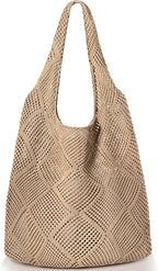 Straw Beach Bags for Women - Summer Woven Tote Bag Shoulder Handbags, Large Beach Bag for Women for Holiday