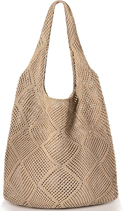 Straw Beach Bags for Women - Summer Woven Tote Bag Shoulder Handbags, Large Beach Bag for Women for Holiday