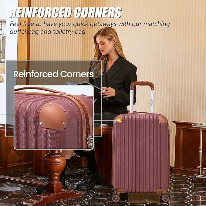 Cosbarn Luggage Sets 5 Piece Suitcases with Wheels, Suitcase Set ABS Hard Case Luggage with TSA Lock Spinner Wheels Durable Travel Luggage