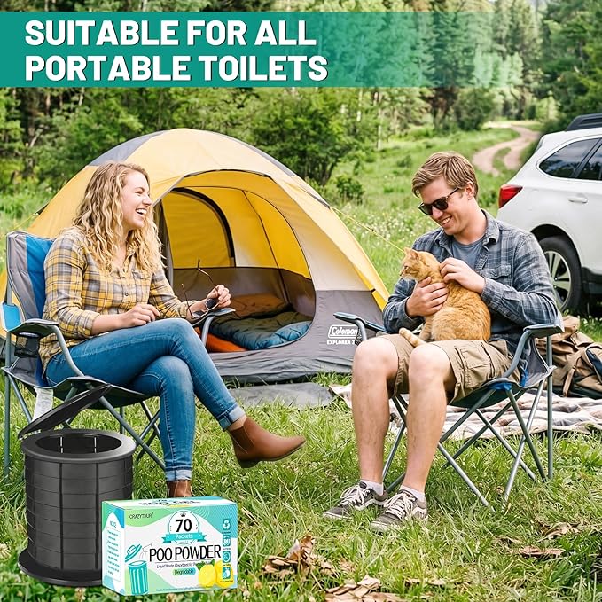 Portable Toilet Gel, Poo Powder for Portable Toilet, Camping Toilet Gel, Pee Powder, Portable Toilet Powder for Outdoor Camping and Hiking Toilet Gel Powder