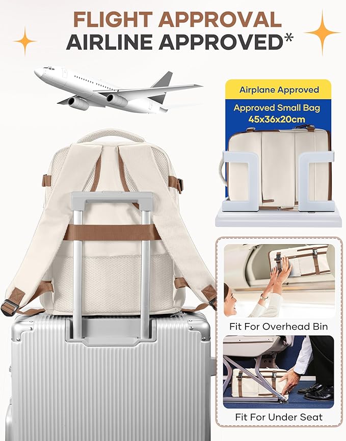 coofay Extra Large Travel Backpack Carry on Flight Approved Mochila De Viaje Personal Item Backpack for Airlines Frontier Airlines Personal Item Bag Backpack for Travel Backpacks for Men Women