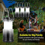 TAIHOM Camping Lantern, 4 Pack Battery Powered Flashlight for Power Outages, Portable Collapsible Hanging Light Essential for Home, Outdoor, Emergency Lamp Survival Kit Gear for Hurricane