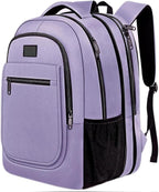 MATEIN Travel Backpack for Women, Expandable 15.6 inch Laptop Backpack, Large Anti Theft Business Computer Bag Water Resistant College Computer Bag Gift for Women Men, Purple