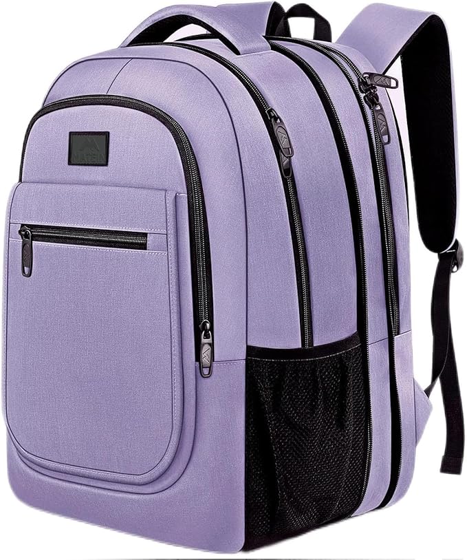 MATEIN Travel Backpack for Women, Expandable 15.6 inch Laptop Backpack, Large Anti Theft Business Computer Bag Water Resistant College Computer Bag Gift for Women Men, Purple