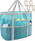 SRISE Mesh Beach Bag - Large Beach Tote Bag for Family Beach Bag for Toys & Vacation Essentials
