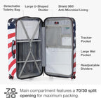 Traveler's Choice Maxporter II Polycarbonate Hardside Trunk with Spinner Wheels, American Flag, 31-Inch Large Trunk