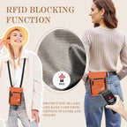 Passport Holder for Travel, Neck Pouch Travel Wallet With RFID Blocking, Waterproof Lightweight Passport Wallet for Women and Men (Orange)
