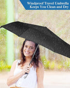 Yahenda 4 Pack Windproof Travel Umbrella Automatic Open & Close Folding Umbrellas for Rain Portable Umbrella Set for Men Women Backpack & Car Essentials