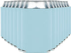 Blank Beer Can Cooler Sleeves (60-Pack) Soft Insulated Beer Can Coolies - HTV Friendly Blank Koolies in Bulk for Beer Cans & Bottles - Coolie Blanks for Vinyl Projects & Wedding Favors (Light Blue)