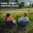 CAMEL CROWN Camping Chair Heavy Duty Backpacking Chair - Ultra-Light Folding Chair with Carry Bag, Portable Compact for Outdoor, Lawn, Hiking, Beach, Picnic