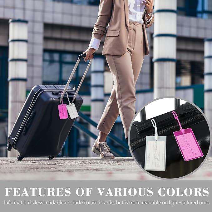 10 Pack Luggage Tags for Suitcases, Airplane Travel Essentials for Flying, International Travel Must Haves, and Luggage Accessories by Sodsay