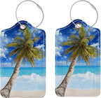 Luggage Tags for Suitcases, 2 Pack Cute PU Leather Suitcase Tag Identifiers TSA Approved with Stainless Steel Loop and Address Card for Baggage Tag for Cruise Airport Travel Essentials by Chelmon