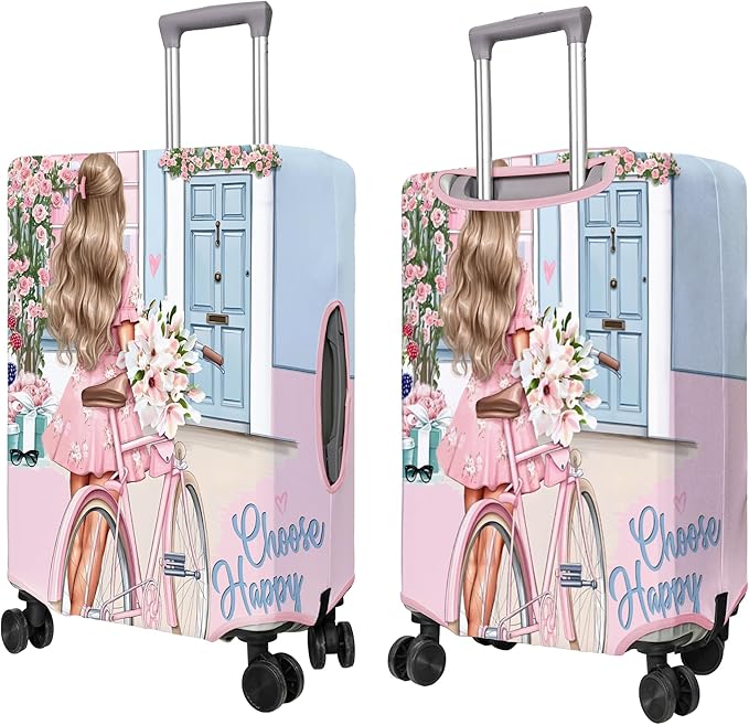 Travel Luggage Cover Suitcase Protector Fits 18-32 Inch Wheel Covers PatternedTravel Related Items Flower Luggage Protector Elastic S