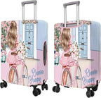 Travel Luggage Cover Suitcase Protector Fits 18-32 Inch Wheel Covers PatternedTravel Related Items Flower Luggage Protector Elastic L