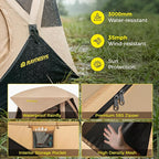 Camping Tent, 4 Person Tent for Camping, Setup in 60 Seconds, 4 Person Pop up Tents, Hub Tents, Water-Resistant, Windproof, Instant Cabin Tents with Rainfly & Carry Bag for Outdoor Camping