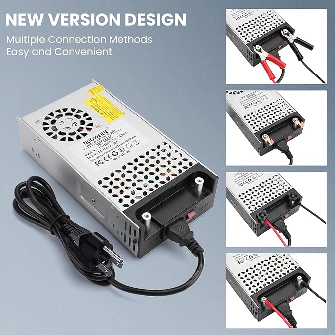 New Version 110V AC to 12V DC Converter Power Supply, AC to DC Converter 12v 50A 600W Switch Power Supply Transformer for RV, Pump, LED Strip, LCD Monitor