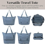 Baggallini Carryall Expandable Lightweight Travel Tote 22" Packable Folding Compact Nylon Washable Weekender w/Luggage Sleeve