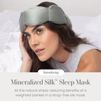 Nodpod Mineralized Silk Gentle Pressure Sleep Mask - Strap-Free, Light-Blocking Design for Sleep, Travel & Relaxation - Weighted Eye Pillow, Machine Washable (Willow)