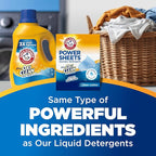 ARM & HAMMER Power Sheets Laundry Detergent Plus OxiClean Stain Fighters, Clean Cotton Scent, 52 Count, 104 Medium Loads