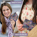 Passport Holder for Travel Essentials, RFID Blocking Leather Cover Wallet with Magnetic Closure, Aesthetic & Cute Passport Book Case for Women and Men - Violet