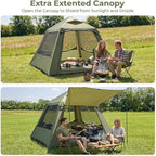 VINGLI Inflatable Camping Tent, All-Weather Inflatable Hot Tents with Stove Jack, Blow Up Tent for Camping with Mesh Doors & Windows, Inflatable Air Tents for Camping Adult