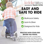KIDDIETOTES Ride-On Scooter Suitcase for Kids – Hardside Lightweight Carry-On Luggage with Foldable Scooter, LED Wheels, Travel Fun for Toddlers & Children