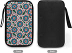 Blue Flowers Electronics Case Portable Electronic Accessories Carry Case Tech Pouch for Cable Cord Charger Phone Earphone Power Bank SD Card Travel Use