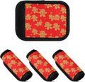 4 Pack Christmas Cookies Luggage Handle Wrap, Detachable Luggage Tag, Neoprene Suitcase Wrap with Comfort Grip & Bright Identifier for Suitcase, Travel Bag, Sports Bag