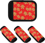 4 Pack Christmas Cookies Luggage Handle Wrap, Detachable Luggage Tag, Neoprene Suitcase Wrap with Comfort Grip & Bright Identifier for Suitcase, Travel Bag, Sports Bag