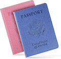 2 Pack Vaccine Card Holder,Passport And Vaccine Card Holder Combo-Baby Blue&Pink