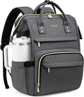 LOVEVOOK Laptop Backpack for Women with Giant Tumbler Holder Pocket,15.6 inch Waterproof Travel Backpack Purse Computer Laptop Bag,Professional Work College Nurse Teacher Backpack Daypack,Dark Grey