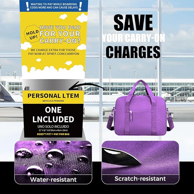 Uarition 14 inch Small Gym Bag for Men & Women, Mini Duffle Bag for Travel Sports, Lightweight Carry On Duffel Bag, Purple