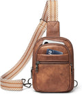 LATMAP Sling Bag For Women Faux Leather Small Casual Daypack Backpack Fanny Pack Crossbody Chest Bags Purse