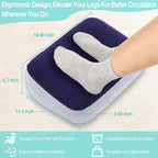 Ergonomic Foot Rest for Under Desk at Work to Offer Foot Support & Promote Leg Circulation - Portable & Inflatable Footrest for Under Desk to Relieve Back & Hip Pain at Home, Office, Car, Airplane