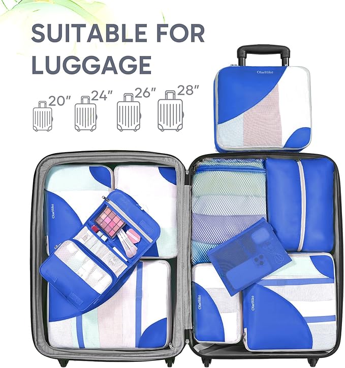 10 Set Packing Cubes for Travel, Gifts for Women Mom,Anti-Tearing Suitcase Organizer,OlarHike Vacation Essentials & Accessories for Cruise Ship