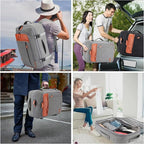Lumesner Carry on Travel Backpacks, Extra Large 40L Flight Approved Bag for Men & Women,Expandable Suitcase Backpack With 4 Packing Cubes,Water Resistant Luggage Daypack Business Weekender Bag, Grey