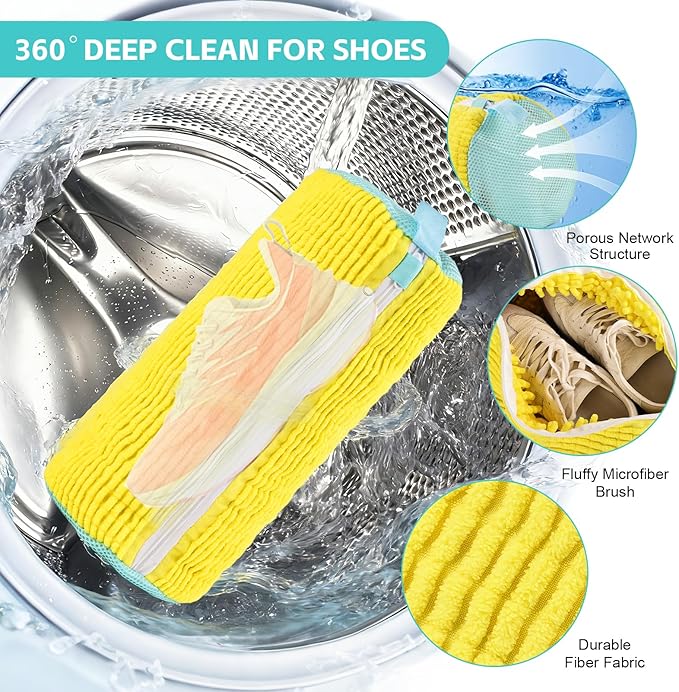 Shoe Washing Machine Bag Reusable Sneakers Tennis Shoe Cleaning Bags for Washing Machine and Dryer, Delicates Laundry Bags for Lingerie, Socks and More