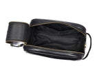 10" Premium Leather Toiletry Travel Pouch With Waterproof Lining | King-Size Handcrafted Vintage Dopp Kit By Aaron Leather Goods (Carob)