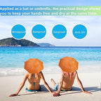3 Pack Umbrella Hat, Sports Head Umbrella Hats for Adult Women, 26" Diameter Folding Waterproof Rainbow Fishing Headwear for Outdoor Party Beach Hiking