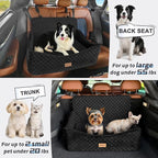 JOEJOY Dog Car Seat for Medium/Large Dogs - Reversible Dual-Sided Travel Dog Car Bed with Memory Foam, Washable Pet Booster Seat for Do gs up to 55 lbs or 2 Small Dogs, 2 Safety Leashes, Black