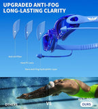 7 in 1 Swim Goggles + Swim Cap for Men Women,No Leak Anti-Fog & UV, Wide Visio HD Mirror PC Lens