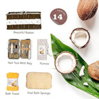 Mothers Day Gifts for Women, 26Pcs Coconut Honey Almond Spa Gift Basket for Women & Men Spa Gift Bask,Spa kit Bath and Body Basket Set, Large Home Spa Kit, Relaxing Self-Care Birthday Bridal Shower