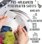 Eco Laundry Sheets Detergent - Unscented 3Pack 240Loads - Zero Plastic Packaging - Travel Laundry Detergent - 120 Sheets
