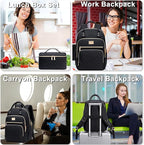 Weitars Lunch Backpack for Women,15.6 Inch Laptop Backpacks Travel Backpack for Women,Work Back pack,Teacher Nurse Back pack Insulated Lunchbox Backpacks