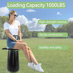 ALEVMOOM Upgraded XXL Collapsilbe Stool with Cushion,More Sturdy and Height 19.7“,D11.8”,Portable and Lightweight Adjustable Telescoping Stool for Camping Hiking BBQ Max Loading 1000Ibs