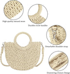 Womens Straw Beach Bag Woven Crossbody Shoulder Bags Top Handle Satchel Handbag Purse for Summer