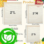 Larrel 6 Pack Reusable Mesh Produce Bags, Multi-Size Vegetable Bags Set with Drawstring, Washable Portable Mesh Grocery Bag for Vegetables Fruits Grocery Shopping Refrigerator Storage Travel