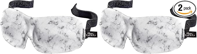 Bucky 40 Blinks No Pressure Printed Eye Mask for Travel & Sleep, Marble, One Size (Pack of 2)